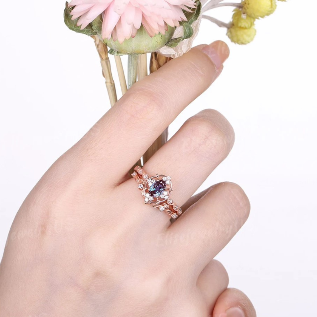 June Alexandrite Stacking Ring