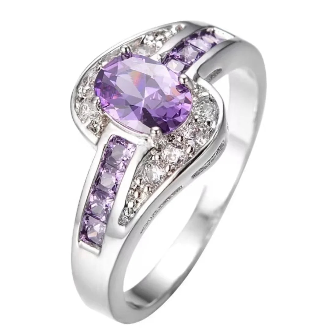 February Amethyst Birthstone Ring