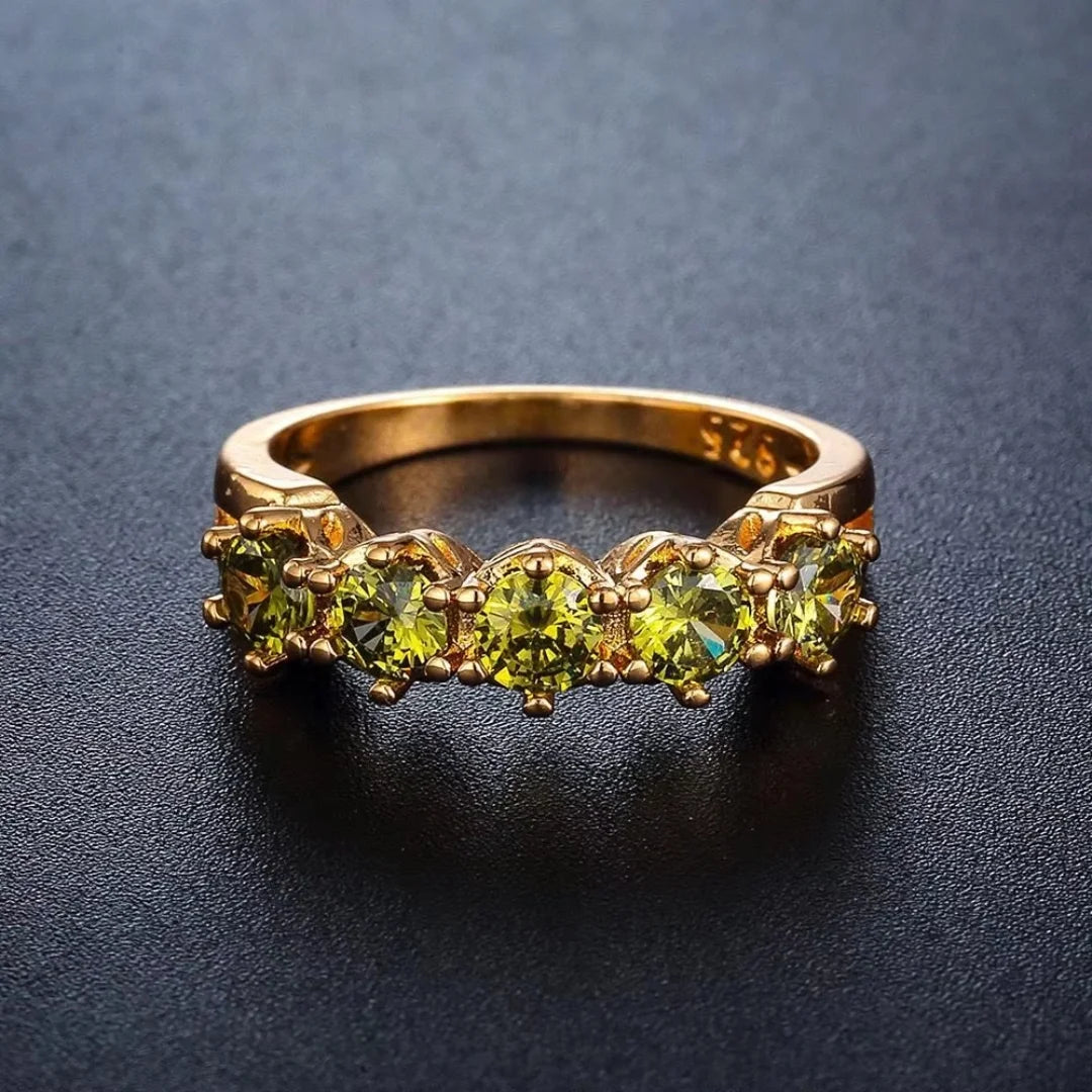 August Peridot Birthstone Ring