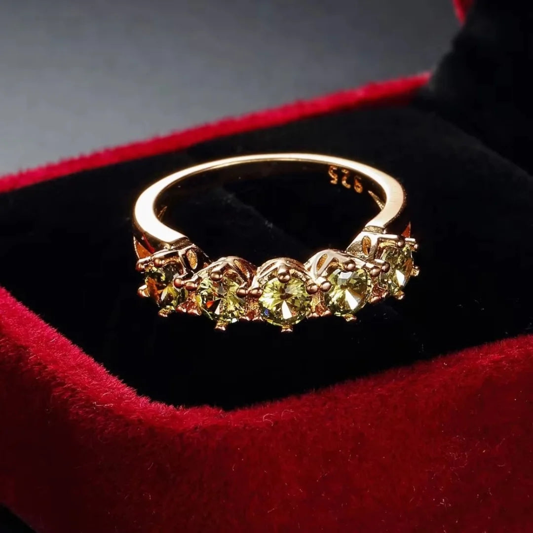 August Peridot Birthstone Ring