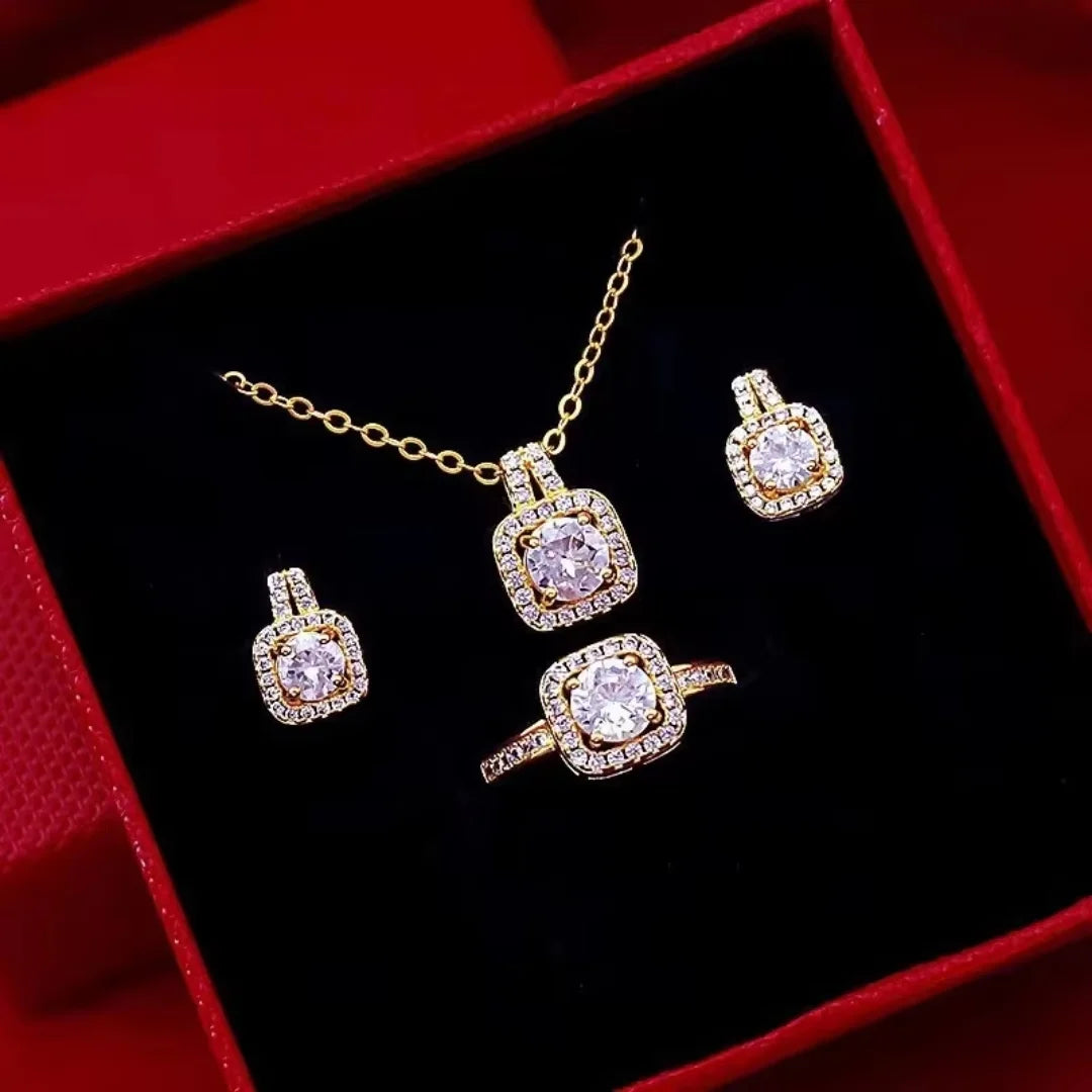 April Diamond Birthstone Jewelry Set