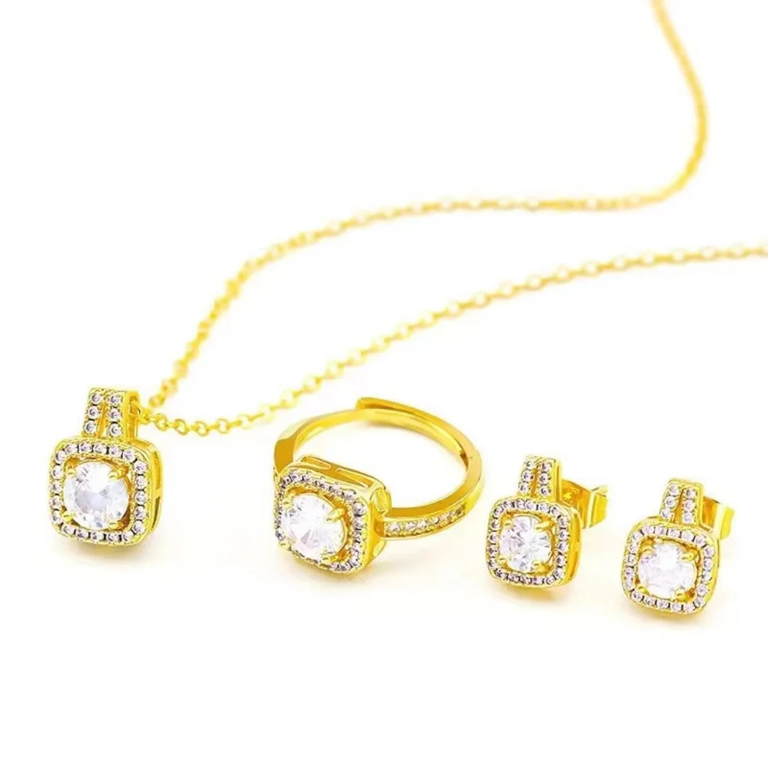 April Diamond Birthstone Jewelry Set