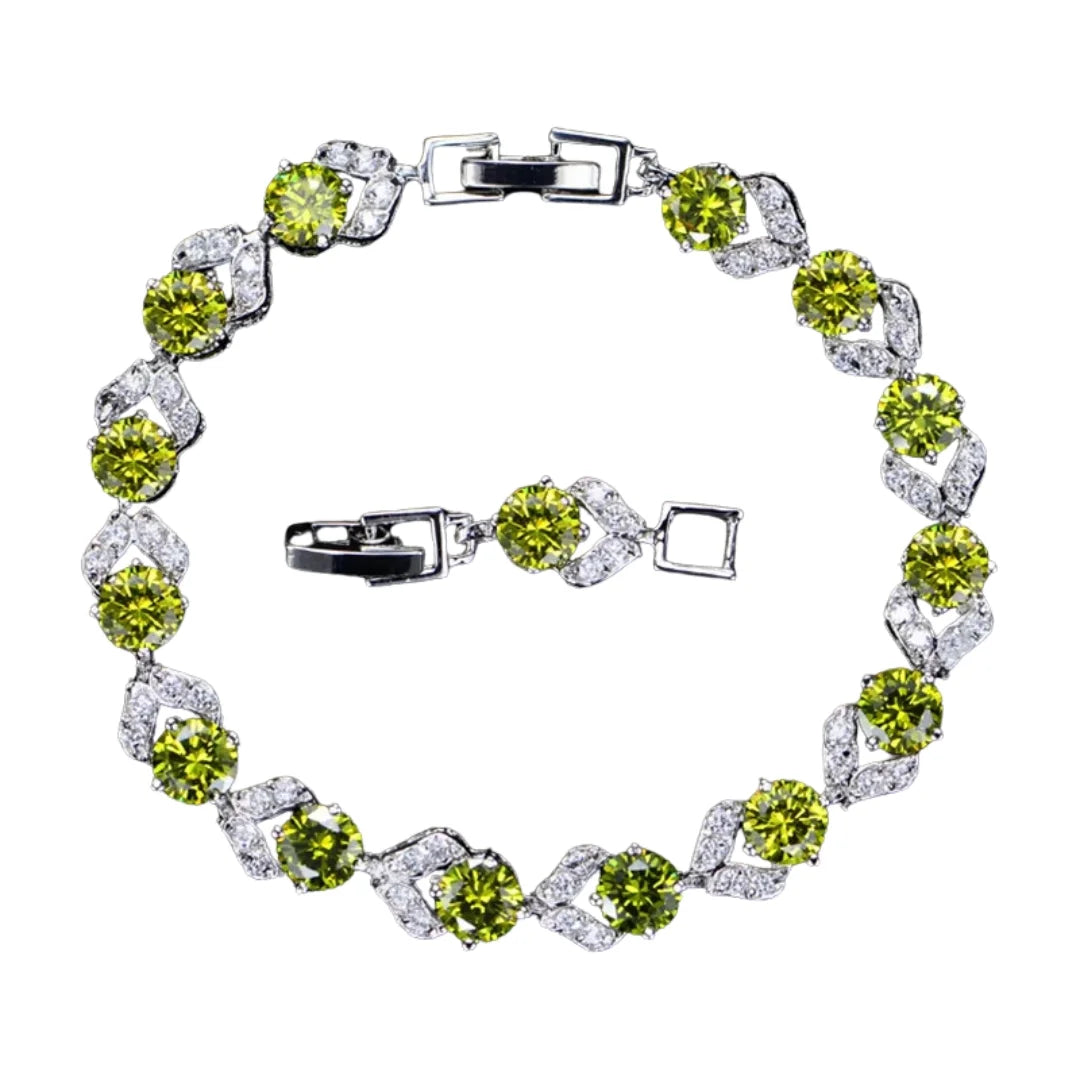 August Peridot Birthstone Bracelet