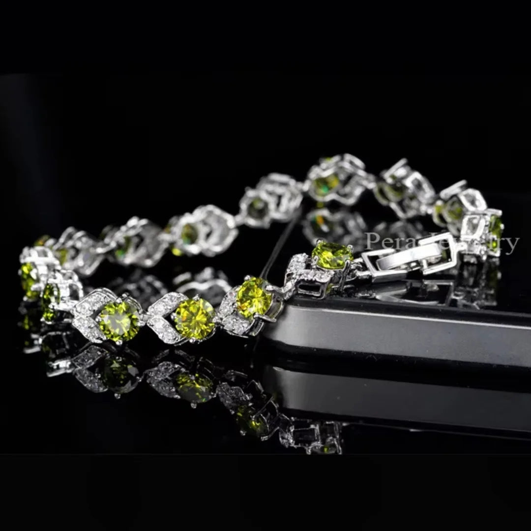 August Peridot Birthstone Bracelet