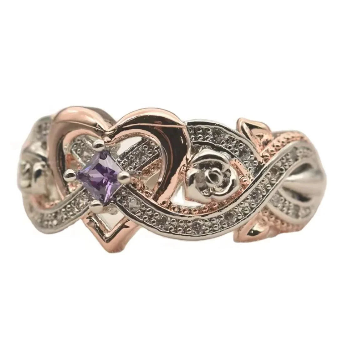 February Amethyst Birthstone Ring