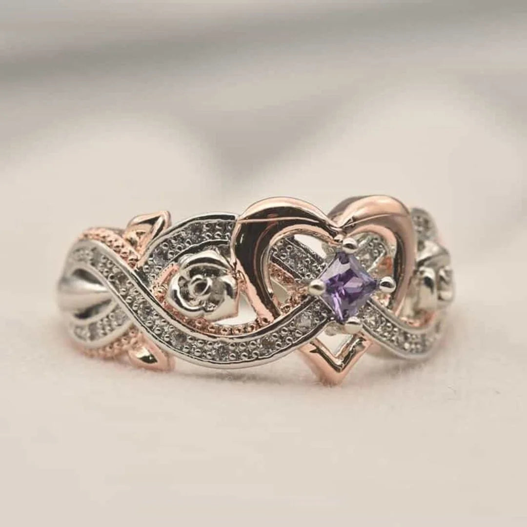 February Amethyst Birthstone Ring