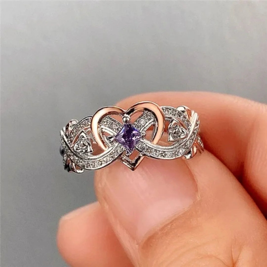 February Amethyst Birthstone Ring