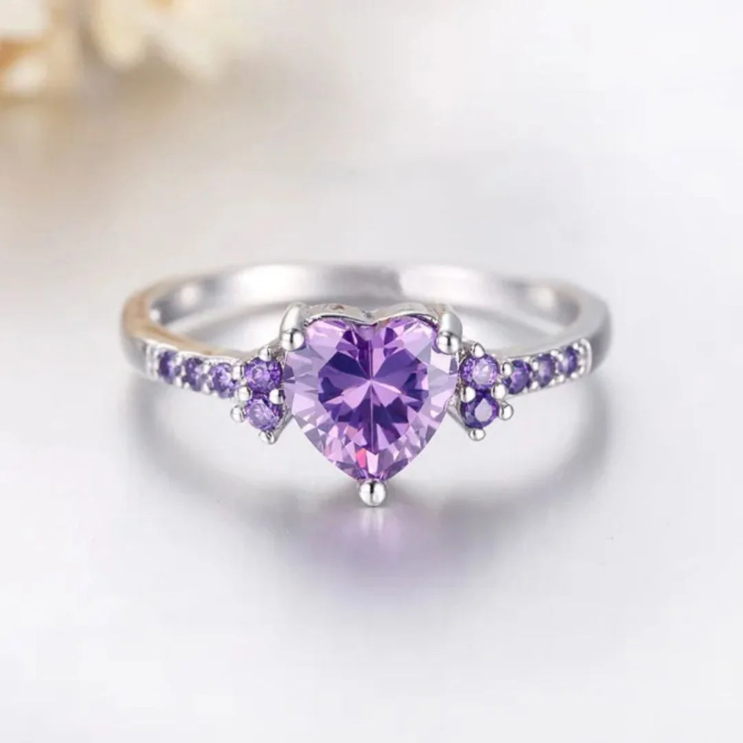 February Amethyst Birthstone Ring
