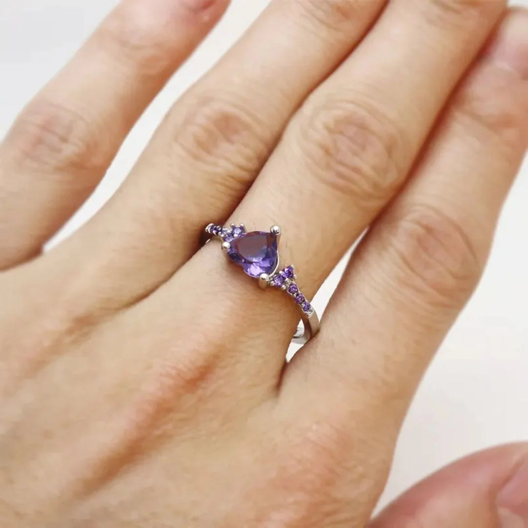 February Amethyst Birthstone Ring