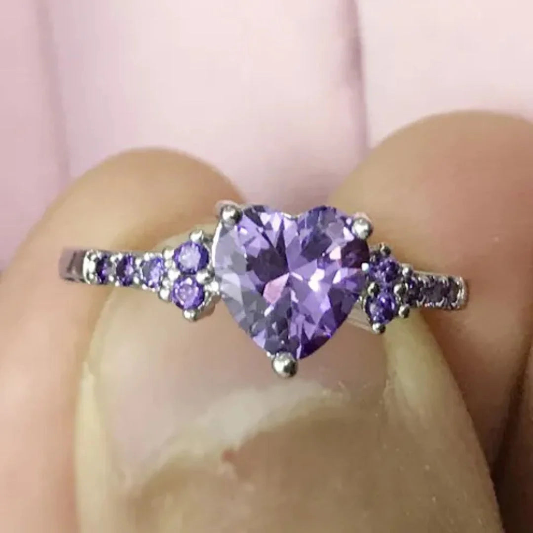 February Amethyst Birthstone Ring