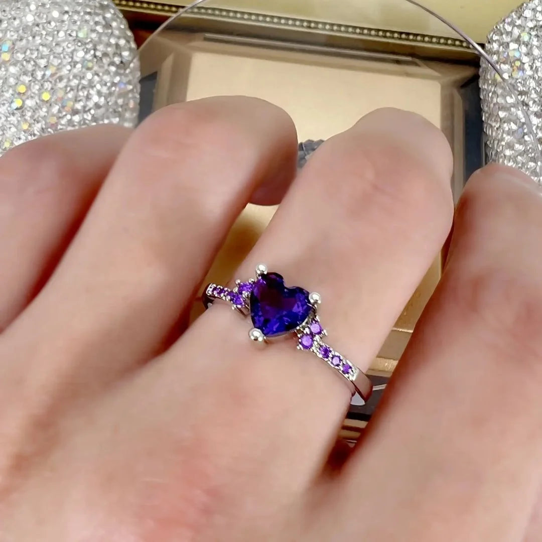 February Amethyst Birthstone Ring