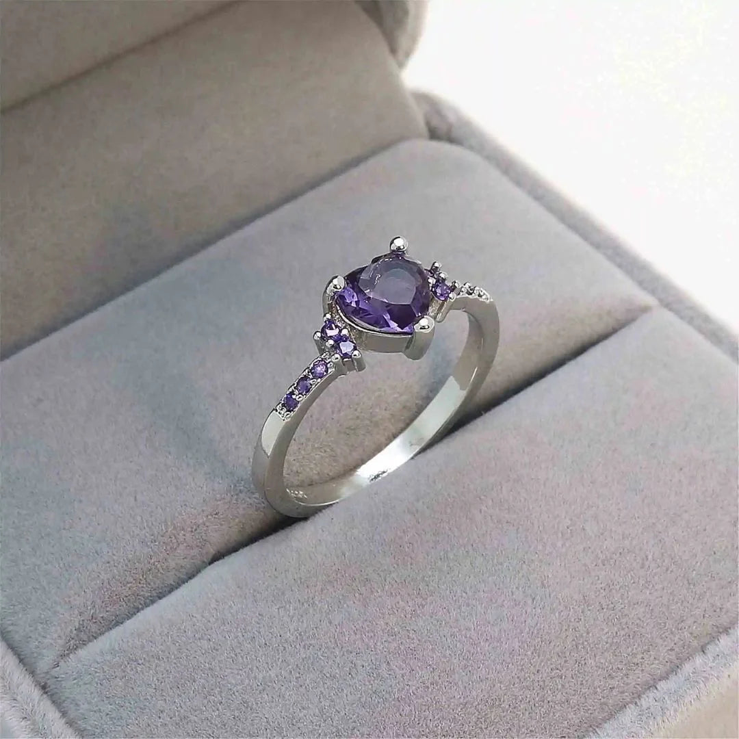 February Amethyst Birthstone Ring