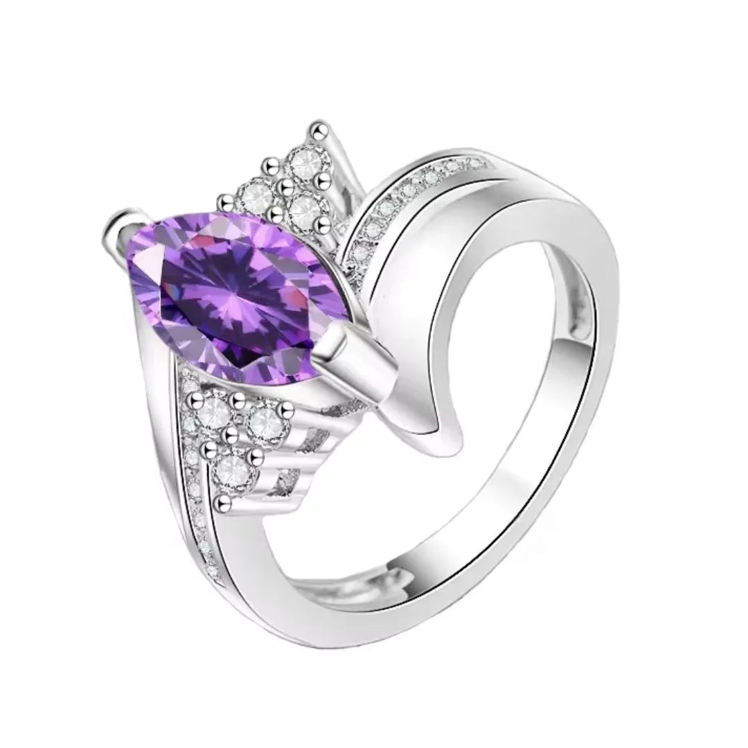 February Amethyst Birthstone Ring
