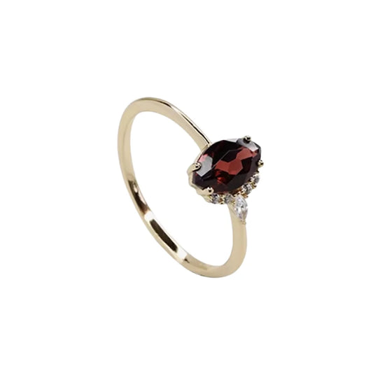 January Garnet Birthstone Ring