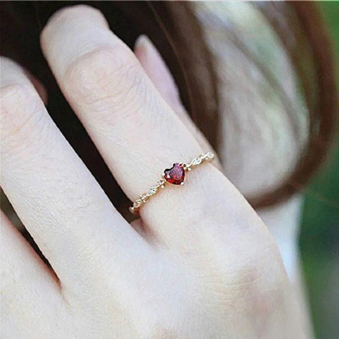 January Garnet Alluring Birthstone Ring