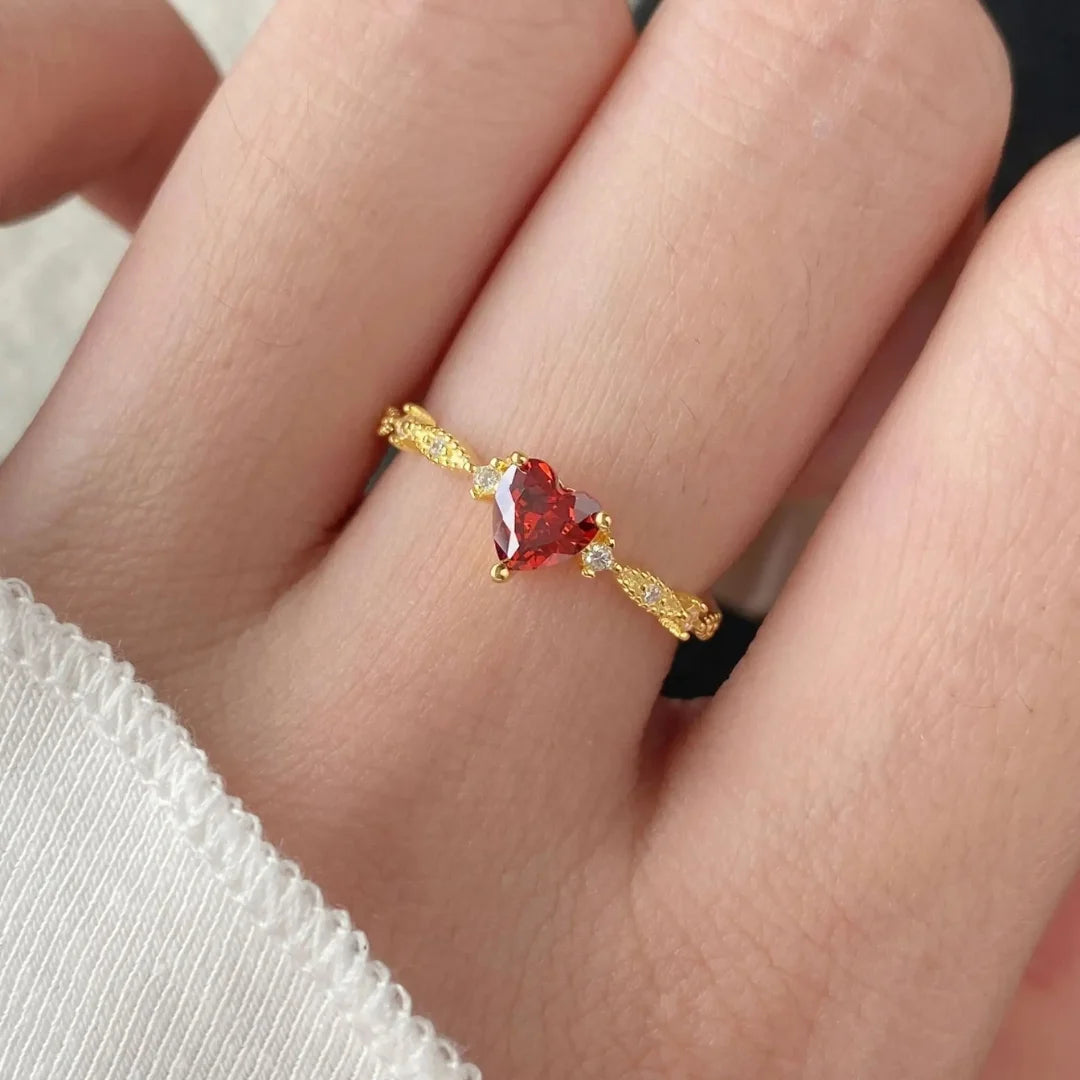January Garnet Alluring Birthstone Ring