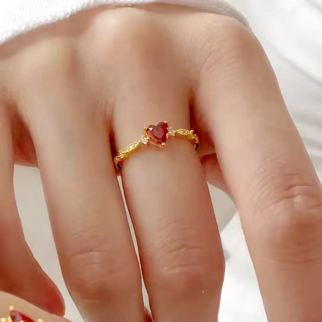 January Garnet Alluring Birthstone Ring