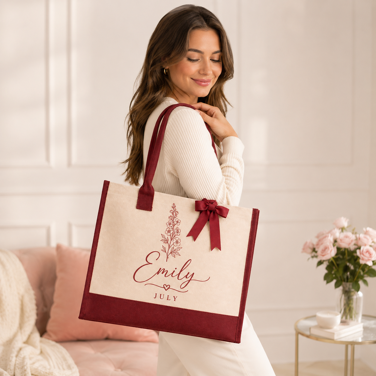 July Birth Month Canvas Tote Bag
