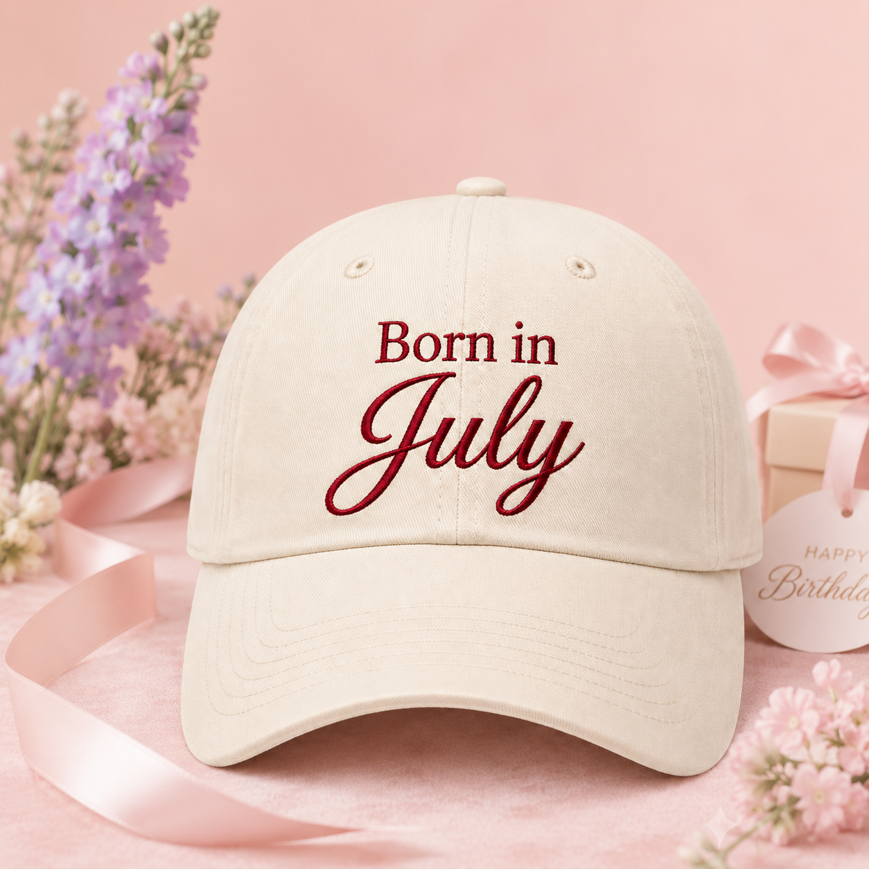 July Birthday Embroidered Hat | Born in July Cap