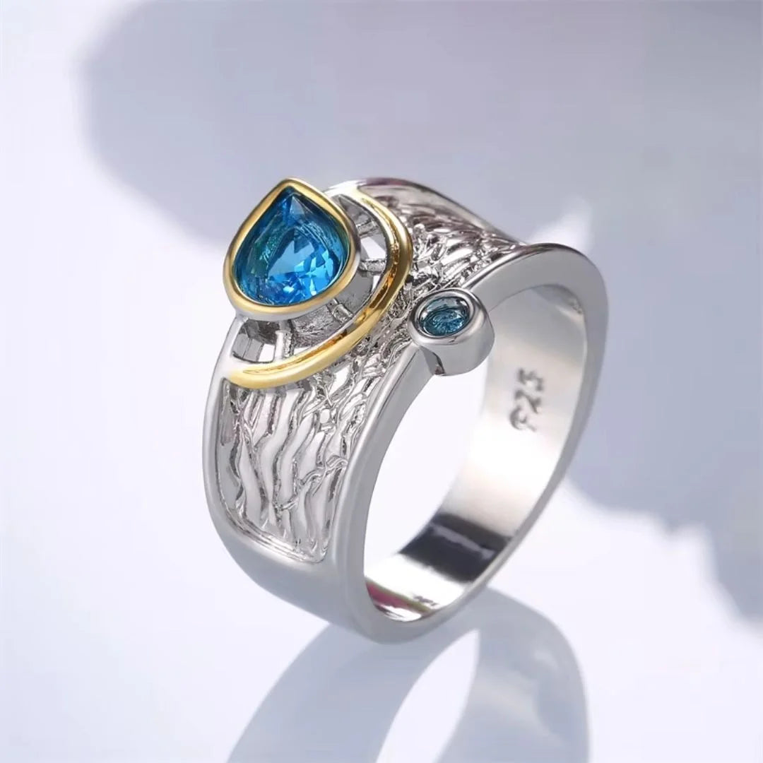 March Aquamarine Birthstone Ring