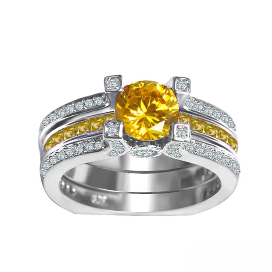 November Citrine Birthstone Ring