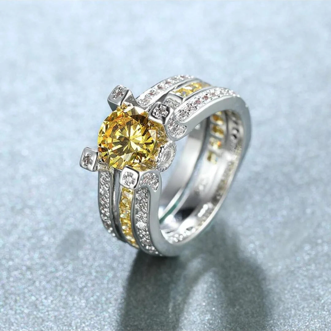 November Citrine Birthstone Ring