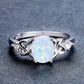 You're Mine Love Knot October Opal Ring