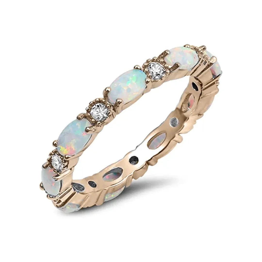 Mystic October Opal Birthstone Ring