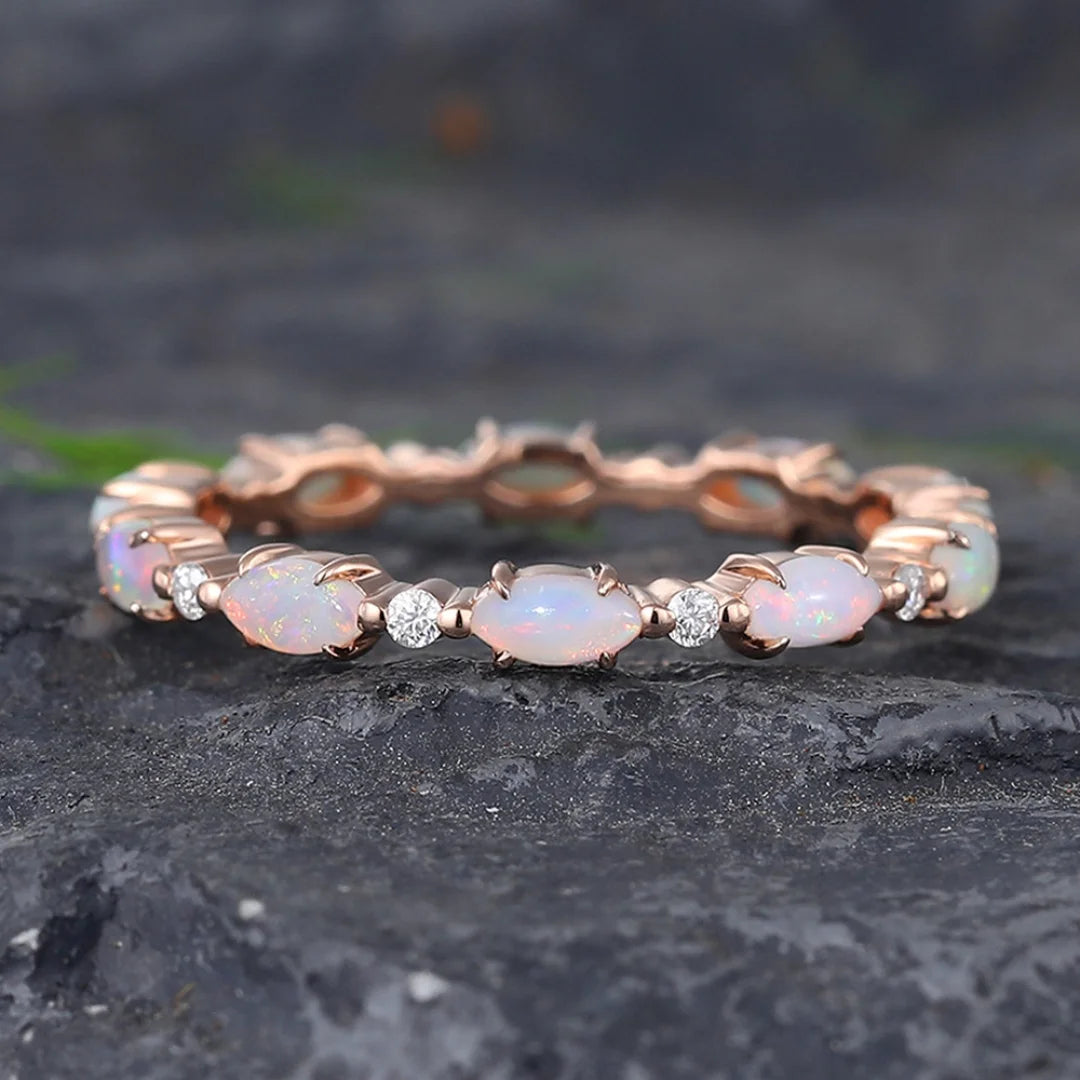 Mystic October Opal Birthstone Ring