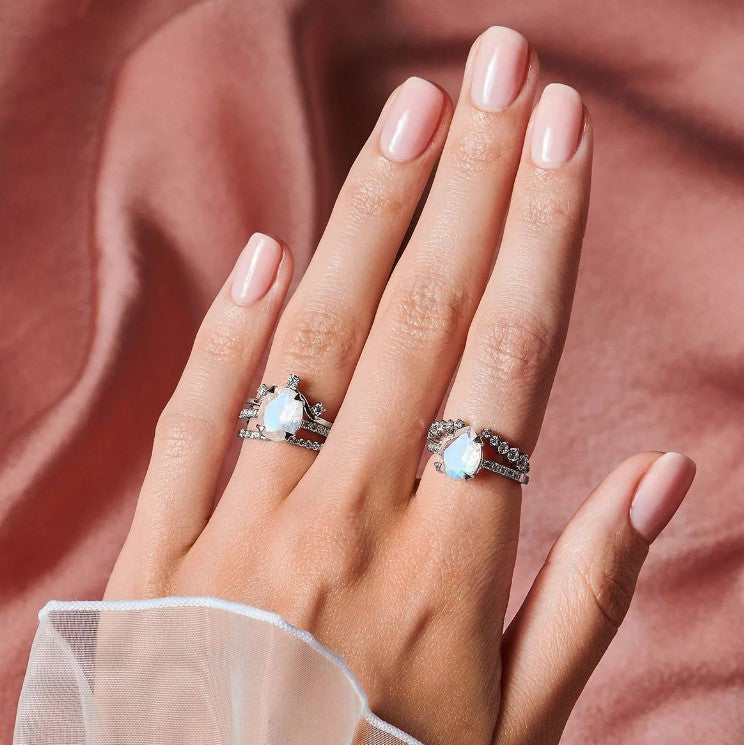June Oval Moonstone Birthstone Ring