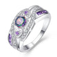 June Alexandrite Halo Ring