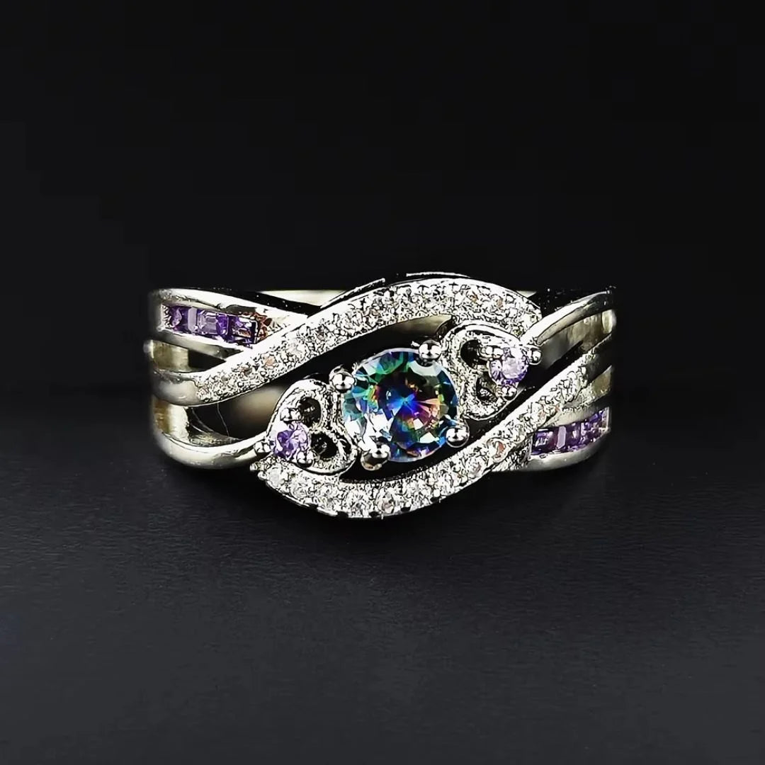 June Alexandrite Halo Ring