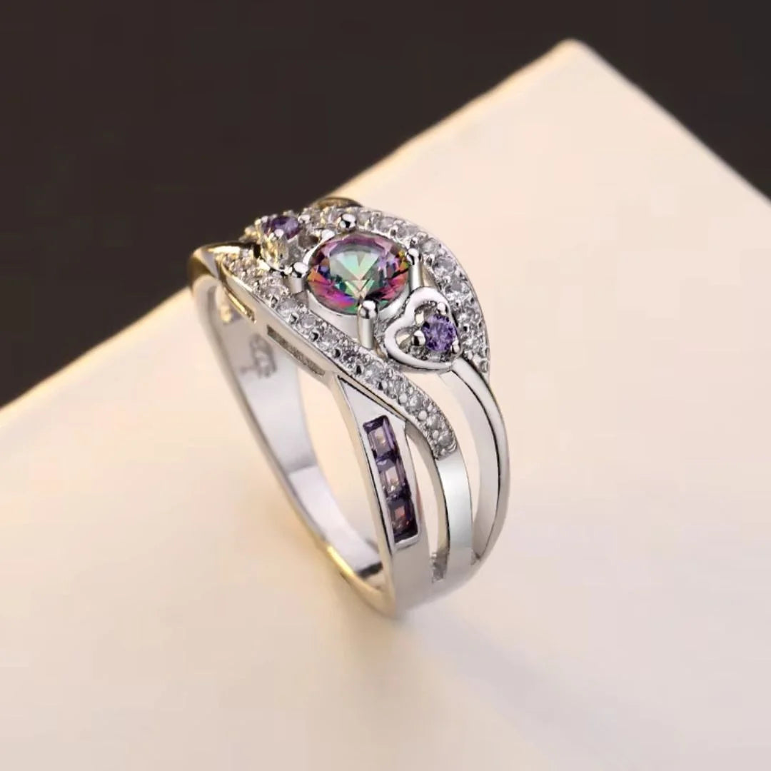June Alexandrite Halo Ring