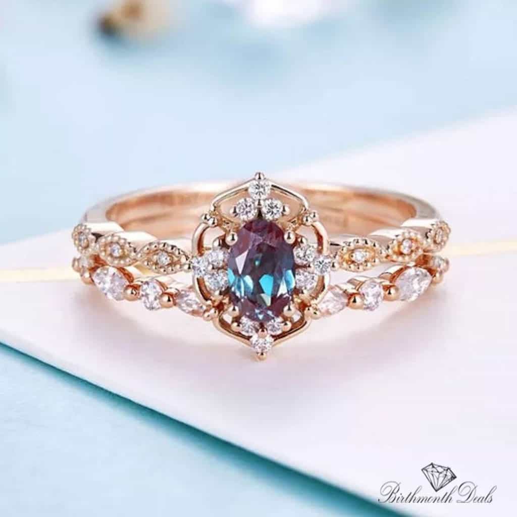 June Alexandrite Stacking Ring
