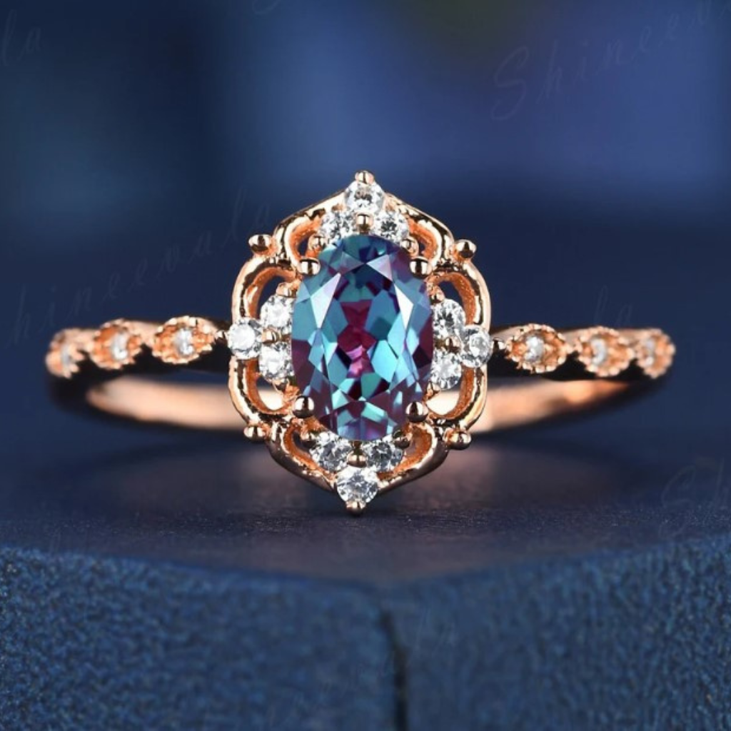 June Alexandrite Stacking Ring