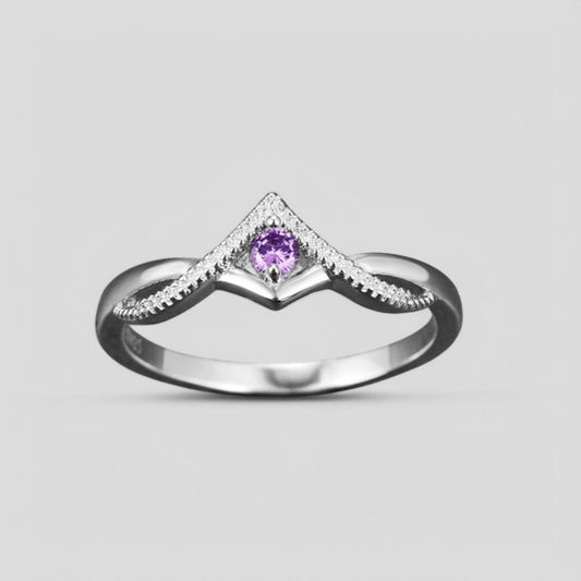 February Amethyst Birthstone Ring