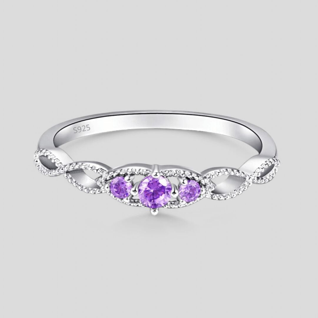 February Amethyst Birthstone Ring