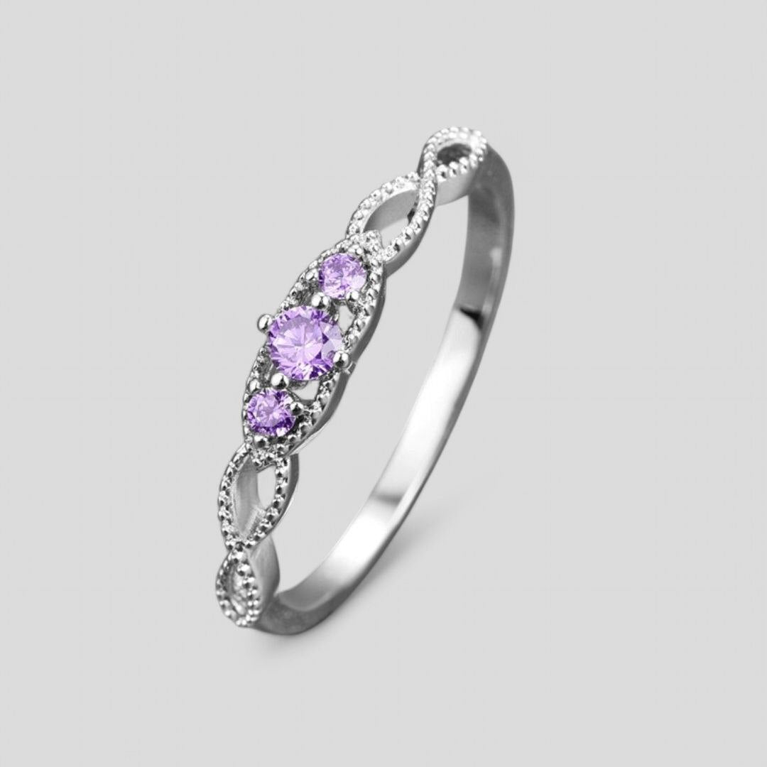 February Amethyst Birthstone Ring