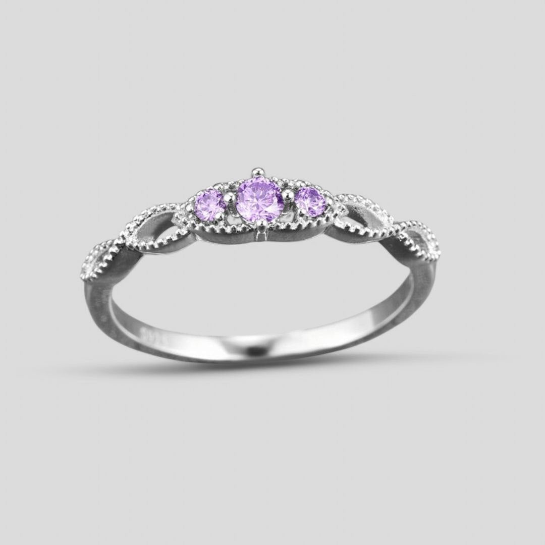 February Amethyst Birthstone Ring