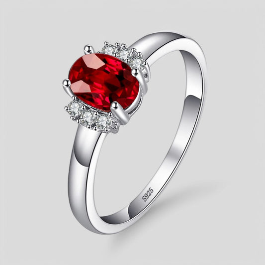 January Garnet Birthstone Ring