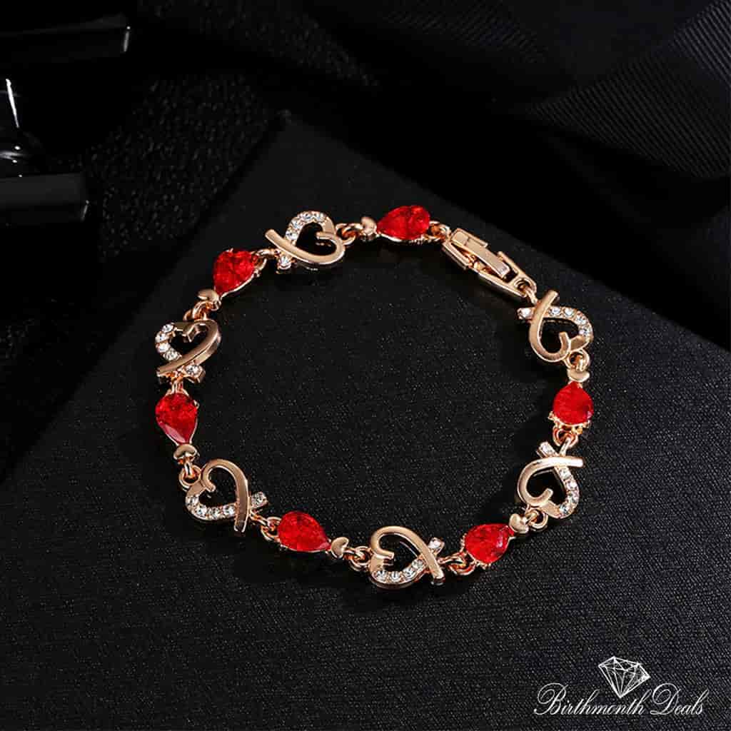 July Ruby Birthstone Bracelet - Birthmonth Deals