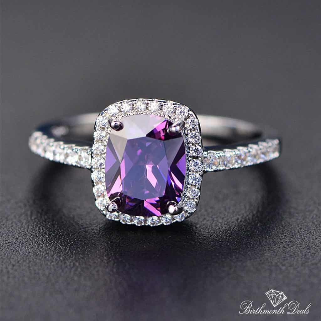 February Amethyst Birthstone Ring - Birthmonth Deals