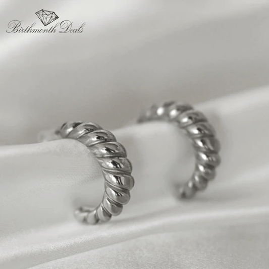 Darlyn Clip-On Hoop Earrings - Silver - Birthmonth Deals