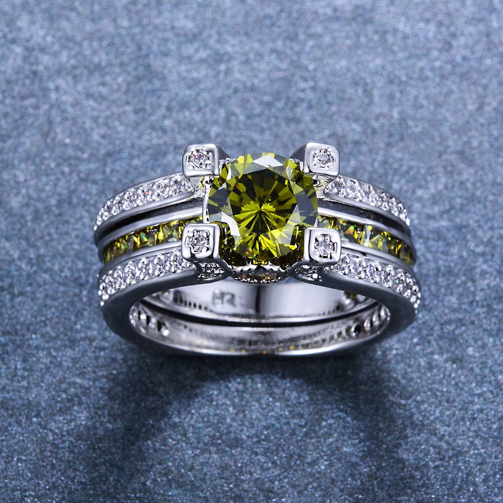 August Peridot Birthstone Ring - Birthmonth Deals