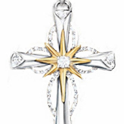 Glowing Star Cross Necklace - Birthmonth Deals