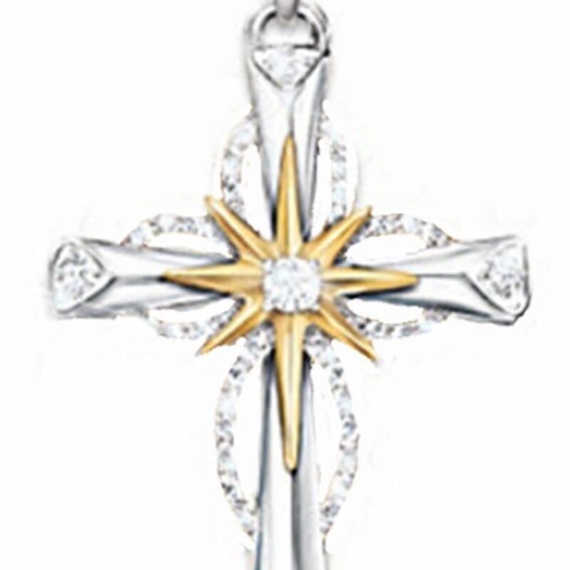 Glowing Star Cross Necklace - Birthmonth Deals
