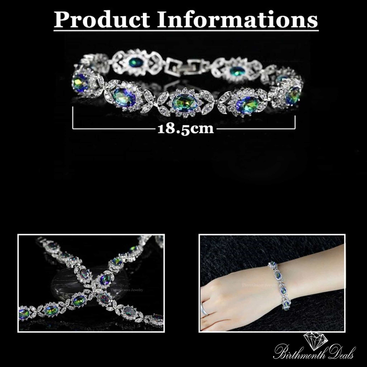 June Alexandrite Birthstone Bracelet - Birthmonth Deals