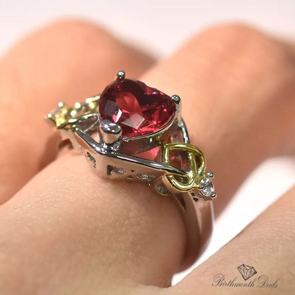 January Garnet Birthstone Ring - Birthmonth Deals