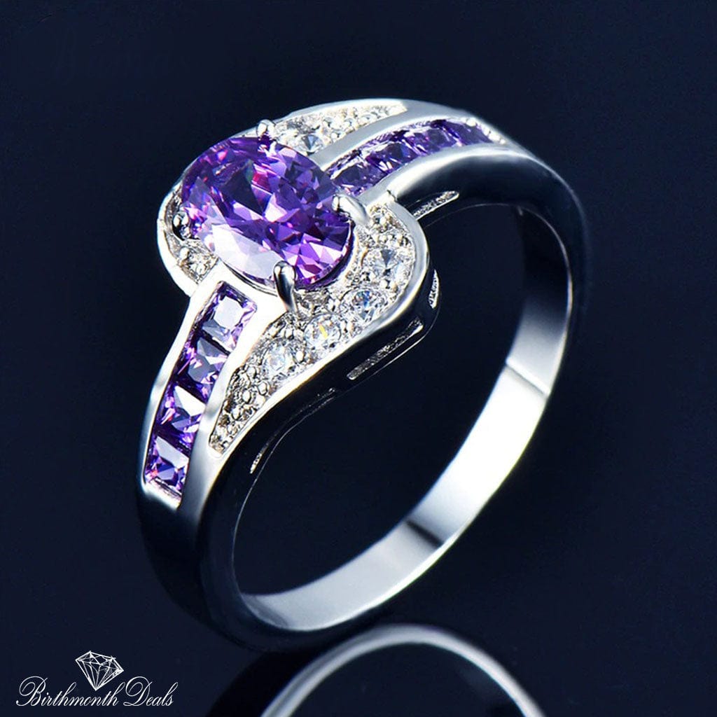 February Amethyst Birthstone Ring - Birthmonth Deals