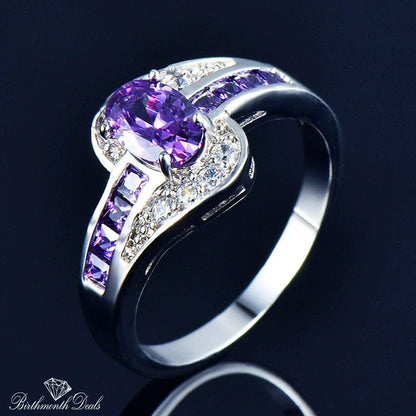 February Amethyst Birthstone Ring - Birthmonth Deals